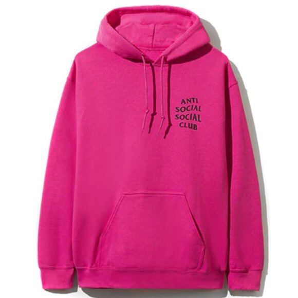 Anti Social Social Club Flamingo Hot Pink Cotton Hoodie Sweatshirt Size S - Picture 2 of 10